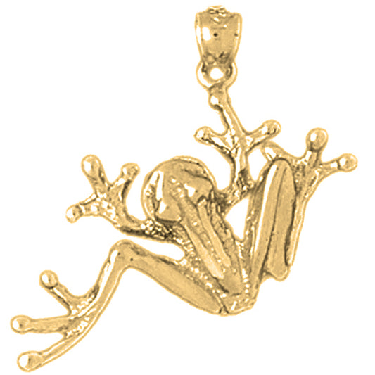 Yellow Gold-plated Silver Frog Pendant