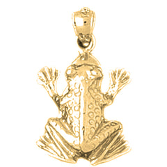 Yellow Gold-plated Silver Frog Pendant