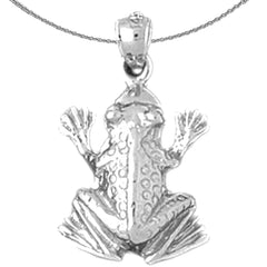 Sterling Silver Frog Pendant (Rhodium or Yellow Gold-plated)