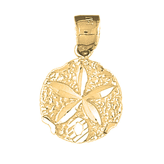 Yellow Gold-plated Silver Sand Dollar Pendant