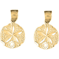 Yellow Gold-plated Silver 23mm Sand Dollar Earrings