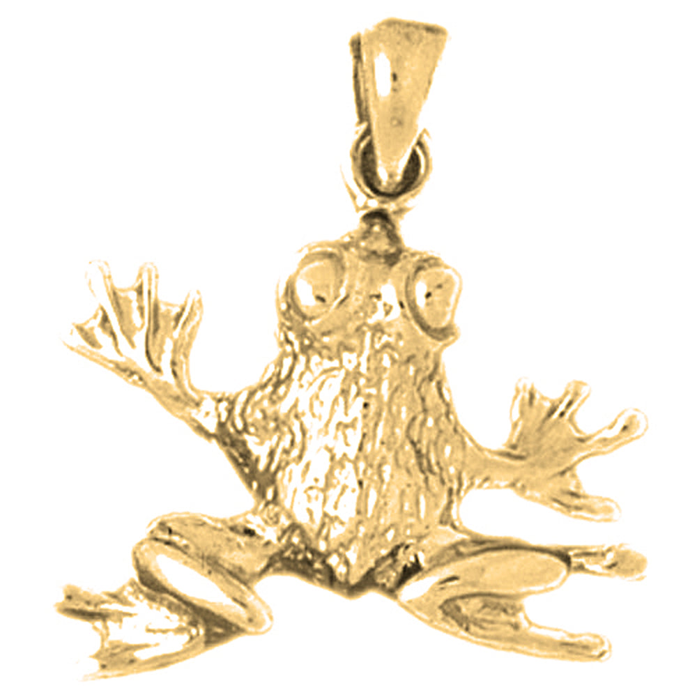 Yellow Gold-plated Silver Frog Pendant