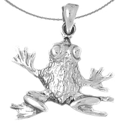 Sterling Silver Frog Pendant (Rhodium or Yellow Gold-plated)