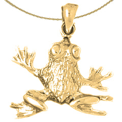 Sterling Silver Frog Pendant (Rhodium or Yellow Gold-plated)