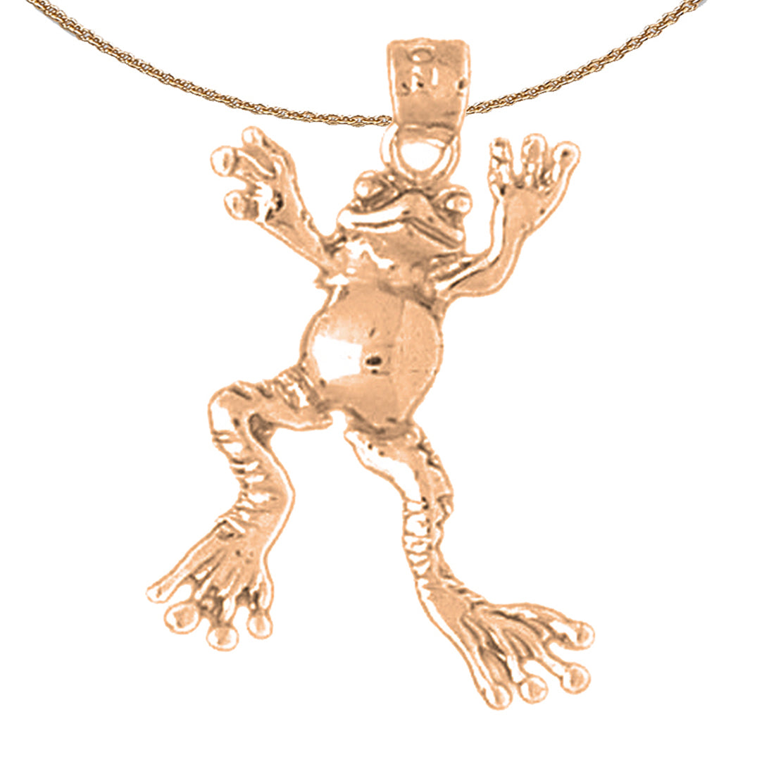 10K, 14K or 18K Gold Frog Pendant