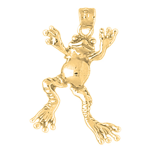 Yellow Gold-plated Silver Frog Pendant