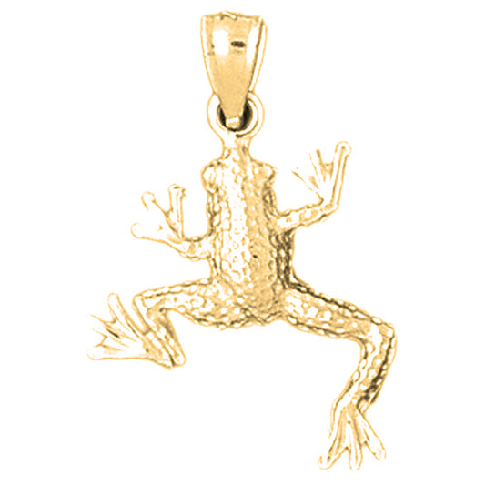 Yellow Gold-plated Silver Frog Pendant