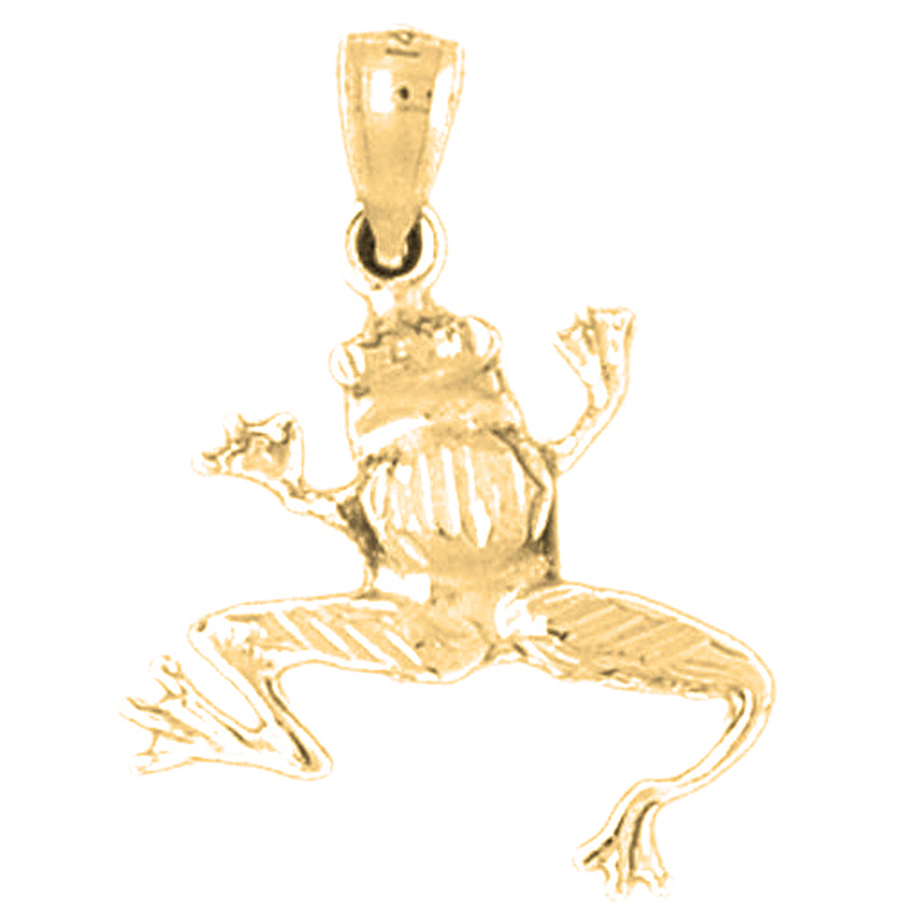 Yellow Gold-plated Silver Frog Pendant
