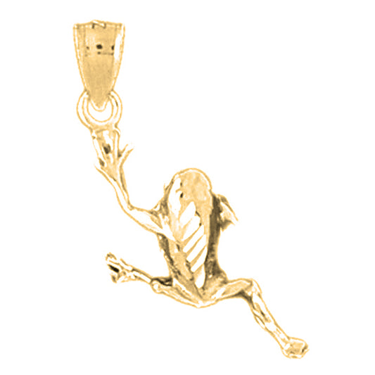 Yellow Gold-plated Silver Frog Pendant