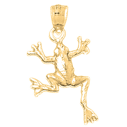 Yellow Gold-plated Silver Frog Pendant