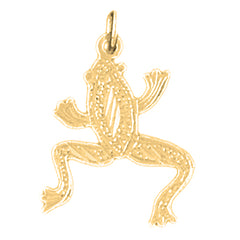 Yellow Gold-plated Silver Frog Pendant