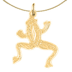 Sterling Silver Frog Pendant (Rhodium or Yellow Gold-plated)