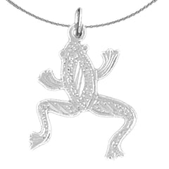 Sterling Silver Frog Pendant (Rhodium or Yellow Gold-plated)