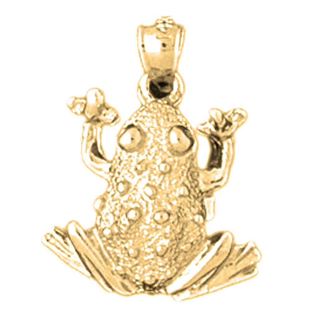 Yellow Gold-plated Silver Frog Pendant