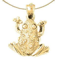 Sterling Silver Frog Pendant (Rhodium or Yellow Gold-plated)