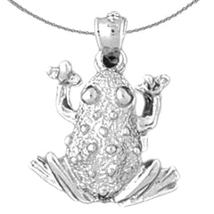 Sterling Silver Frog Pendant (Rhodium or Yellow Gold-plated)