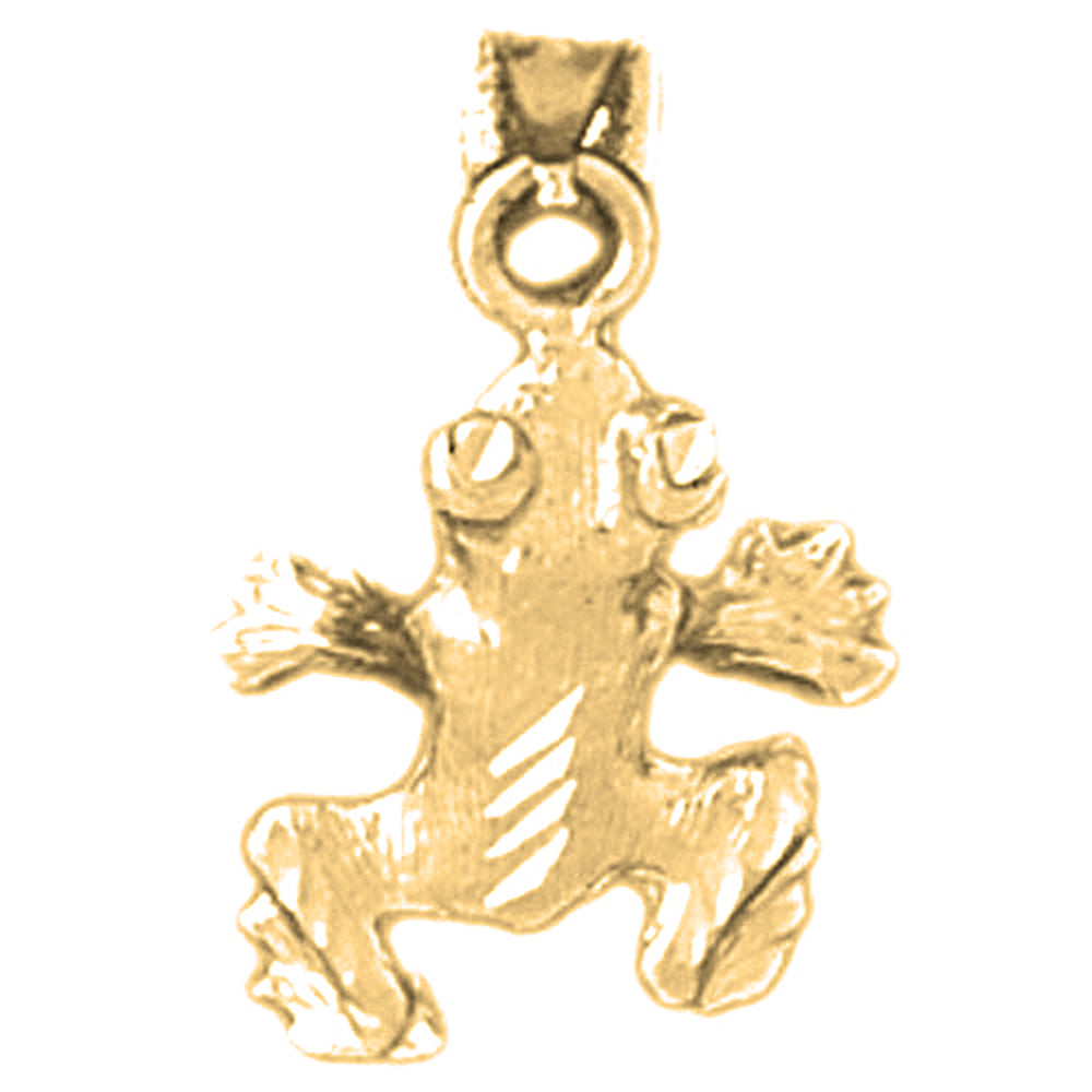 Yellow Gold-plated Silver Frog Pendant