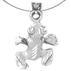 Sterling Silver Frog Pendant (Rhodium or Yellow Gold-plated)