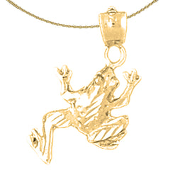 Sterling Silver Frog Pendant (Rhodium or Yellow Gold-plated)