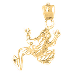 Yellow Gold-plated Silver Frog Pendant