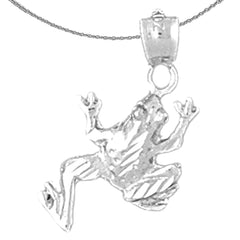 Sterling Silver Frog Pendant (Rhodium or Yellow Gold-plated)