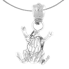 Sterling Silver Frog Pendant (Rhodium or Yellow Gold-plated)