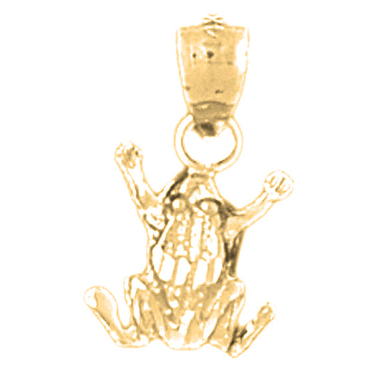 Yellow Gold-plated Silver Frog Pendant