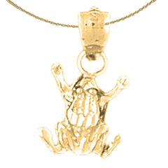 Sterling Silver Frog Pendant (Rhodium or Yellow Gold-plated)