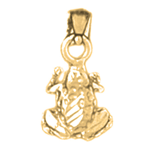 Yellow Gold-plated Silver Frog Pendant