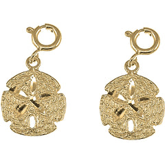 Yellow Gold-plated Silver 20mm Sand Dollar Earrings