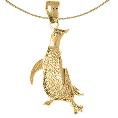 Sterling Silver Penguin Pendant (Rhodium or Yellow Gold-plated)