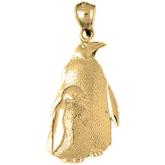 Yellow Gold-plated Silver Penguin Pendant