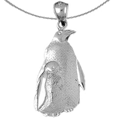 Sterling Silver Penguin Pendant (Rhodium or Yellow Gold-plated)