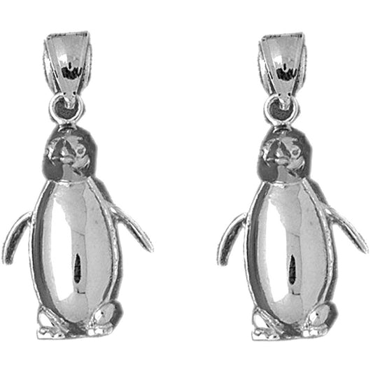 Sterling Silver 33mm Penguin Earrings
