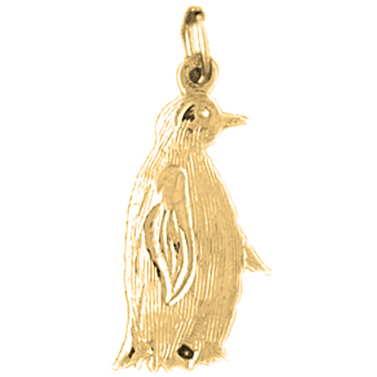 Yellow Gold-plated Silver Penguin Pendant