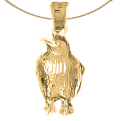 Sterling Silver Baby Penguin Pendant (Rhodium or Yellow Gold-plated)