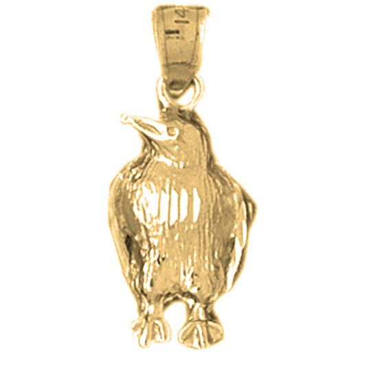 Yellow Gold-plated Silver Baby Penguin Pendant