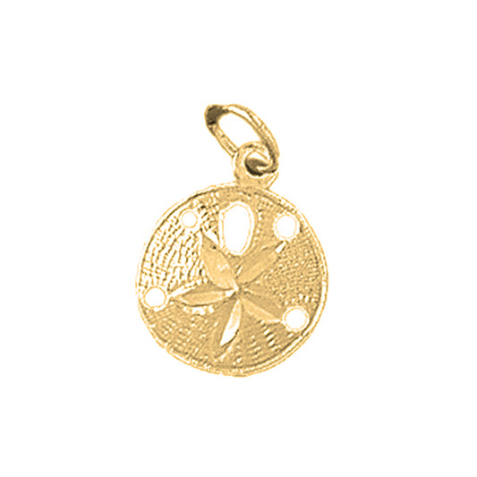 Yellow Gold-plated Silver Sand Dollar Pendant