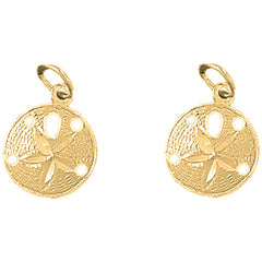 Yellow Gold-plated Silver 17mm Sand Dollar Earrings