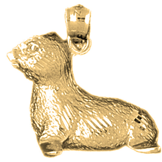 Yellow Gold-plated Silver Baby Seal Pendant