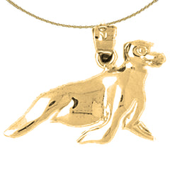 Sterling Silver Seal Pendant (Rhodium or Yellow Gold-plated)