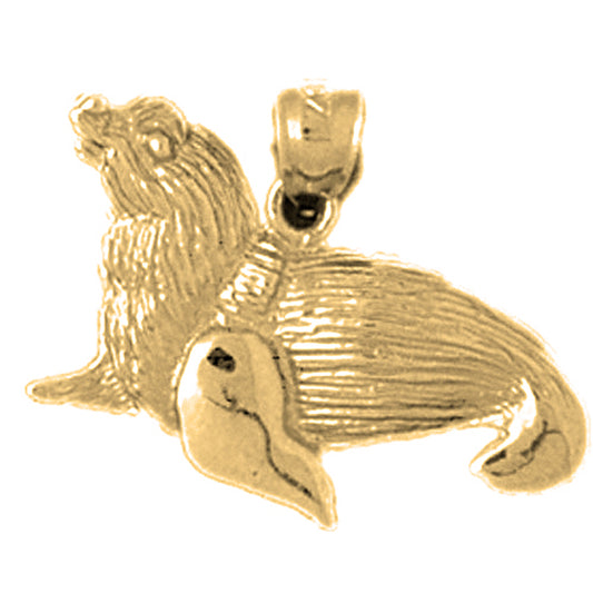 Yellow Gold-plated Silver Seal Pendant