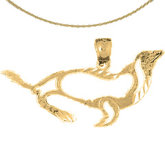 Sterling Silver Seal Pendant (Rhodium or Yellow Gold-plated)