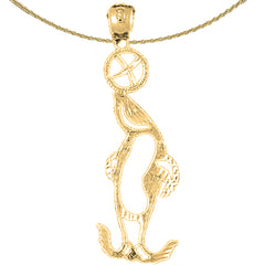 Sterling Silver Seal With Ball Pendant (Rhodium or Yellow Gold-plated)