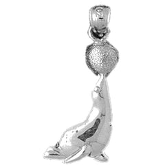 Sterling Silver Seal With Ball Pendant