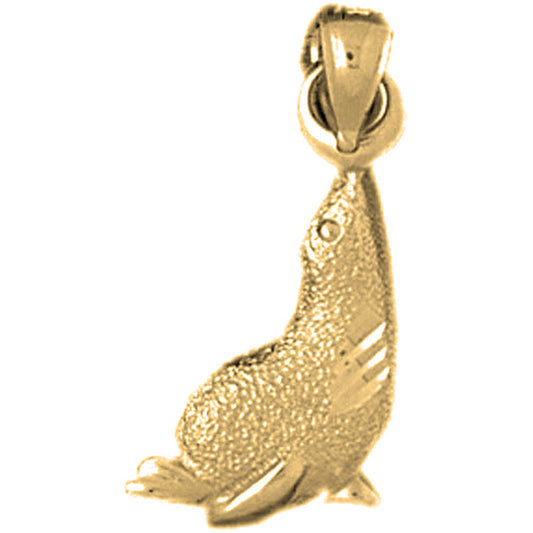 Yellow Gold-plated Silver Seal With Ball Pendant