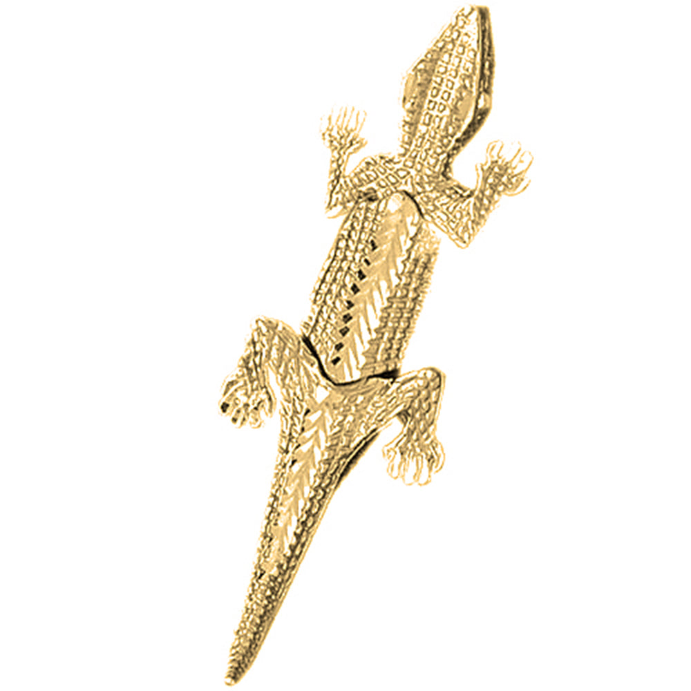 10K, 14K or 18K Gold Moveable Crocodile Pendant