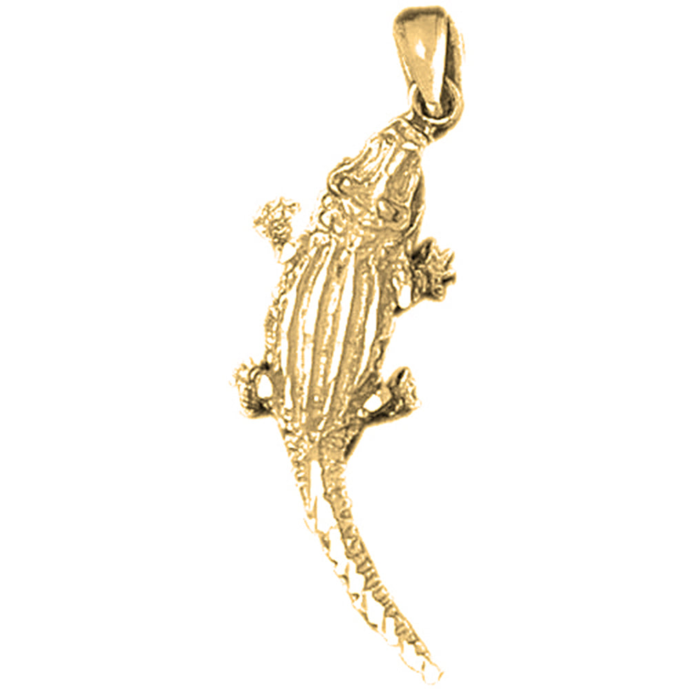 Yellow Gold-plated Silver Aligator Pendant