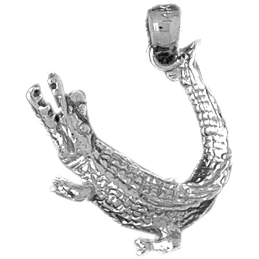 Sterling Silver Crocodile Pendant