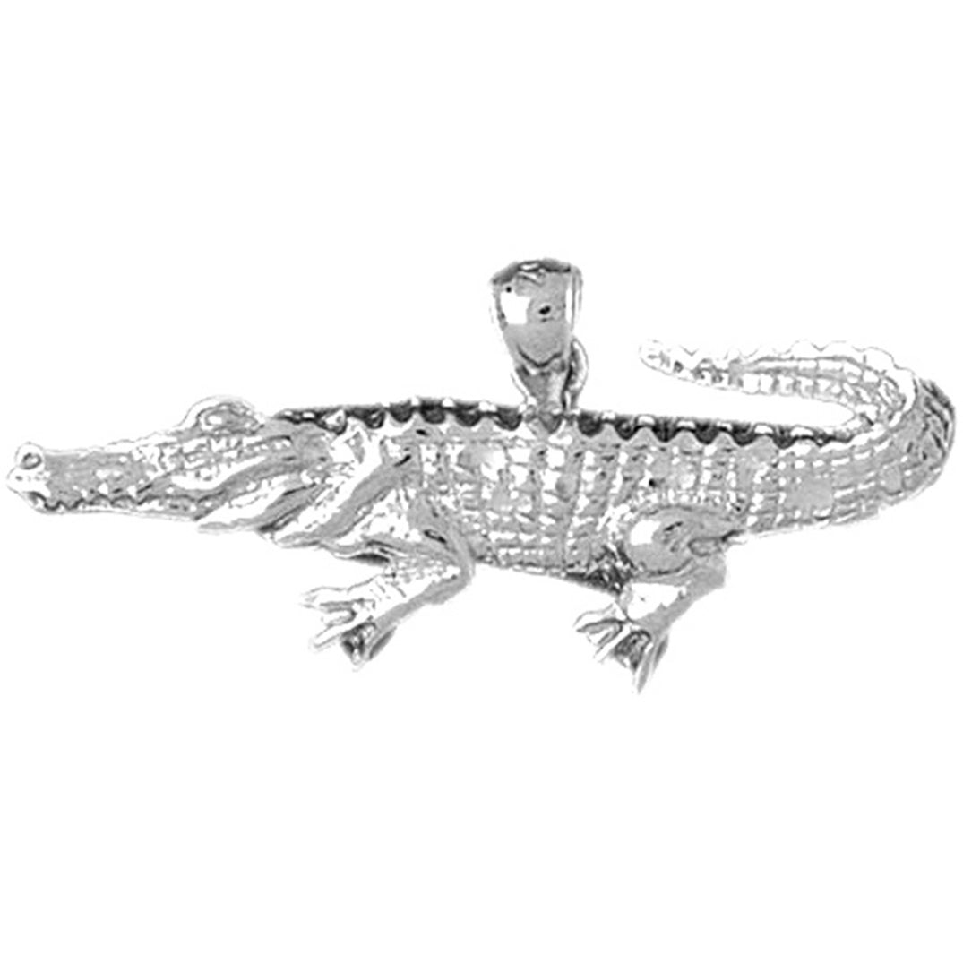 Sterling Silver Crocodile Pendant